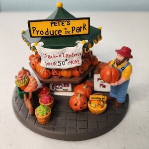 Department 56 Pete's Produce in the Park Pumpkins Stand Halloween Village